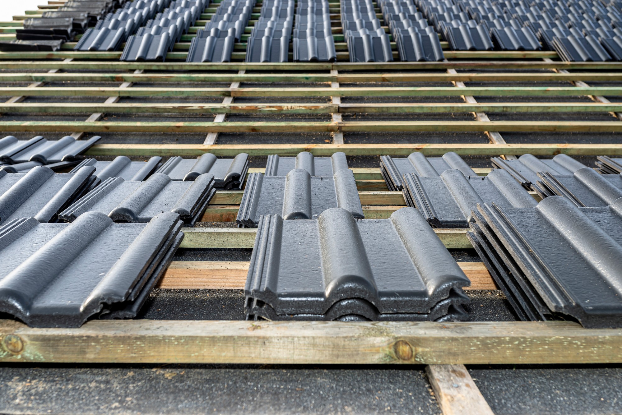 Roof Ceramic Tile Arranged In Packets On The Roof 2023 01 07 02 18 14 Utc